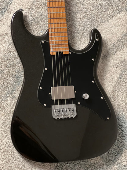 Soloking MS-1 H Baritone in Metallic Black with Roasted Maple FB