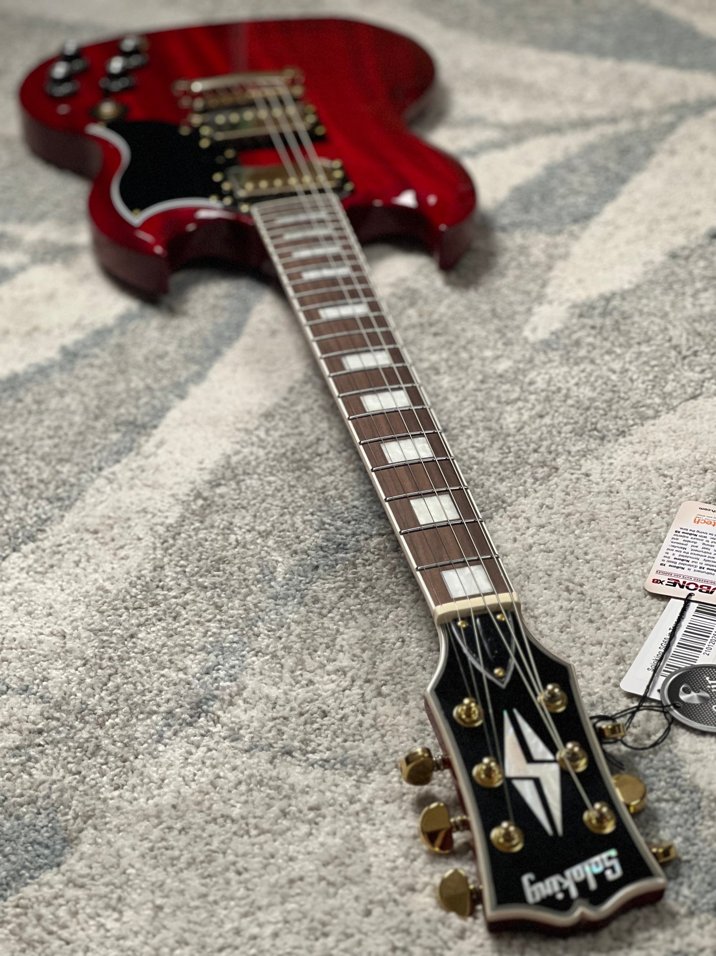 Soloking SG60 MKII in Transparent Red Cherry with Gold Hardware