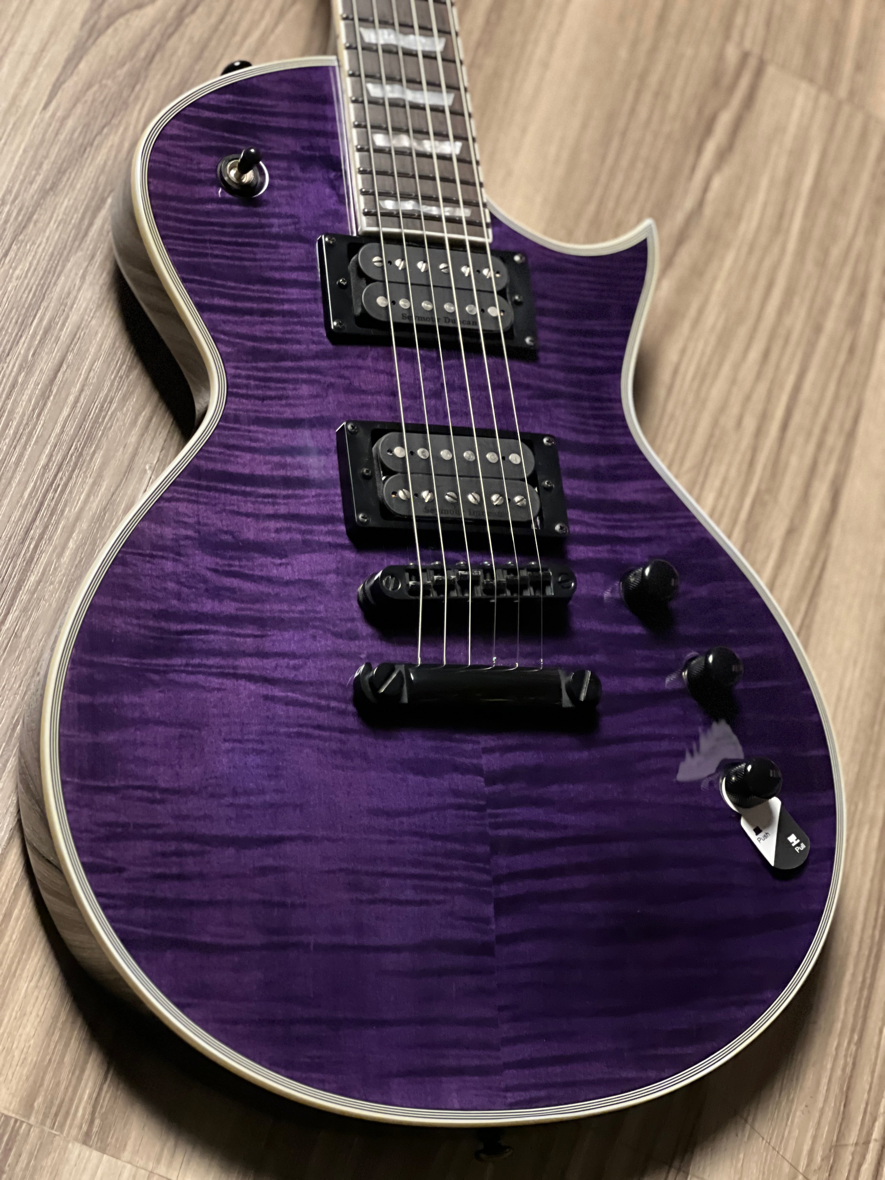 Set Through Neck ESP LTD Deluxe Eclipse EC-1000 in See Thru Purple – nafiriguitar.com