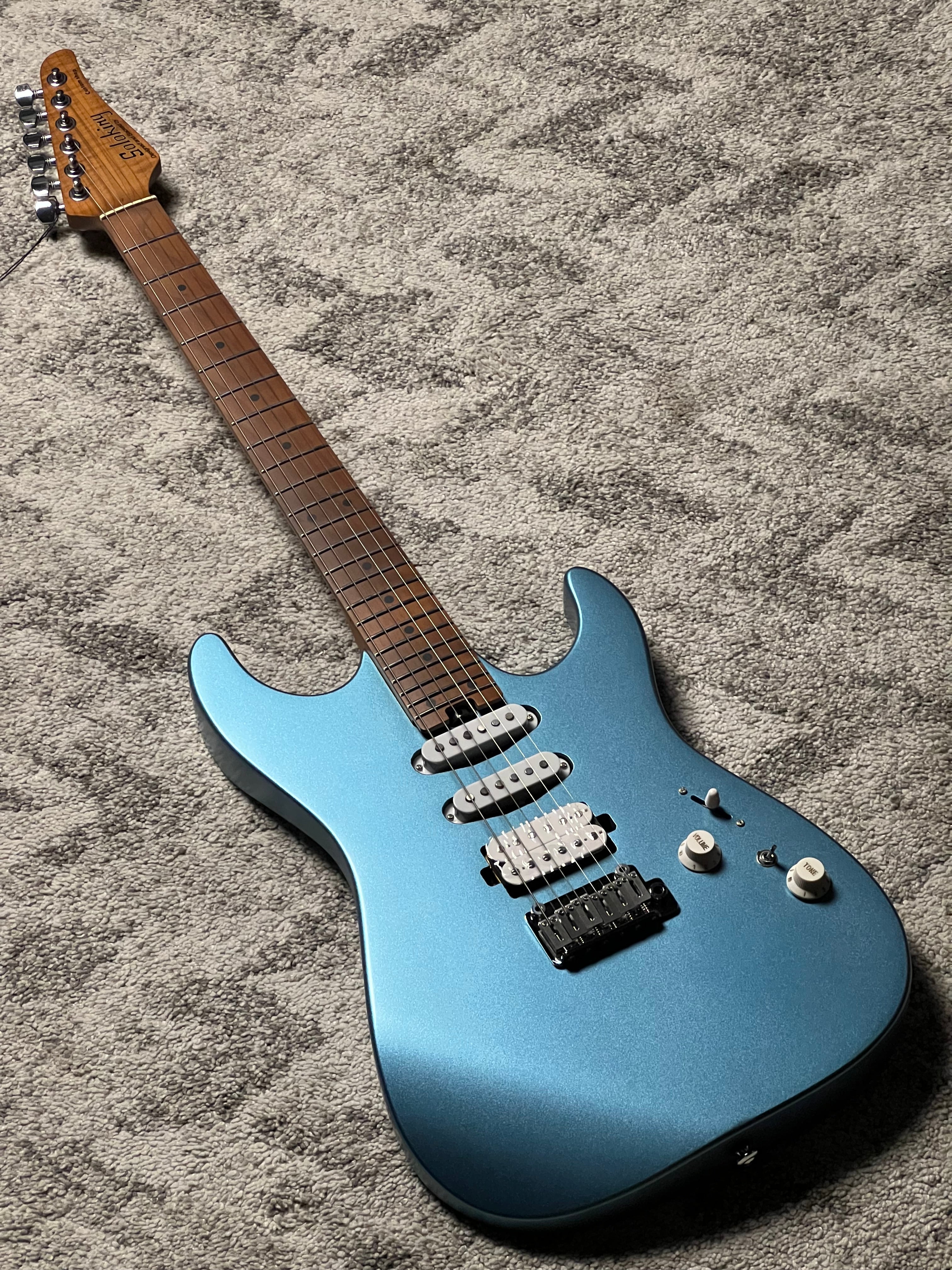 Soloking MS-1 Custom 24 HSS Flat Top in Satin Blue Matte Nafiri