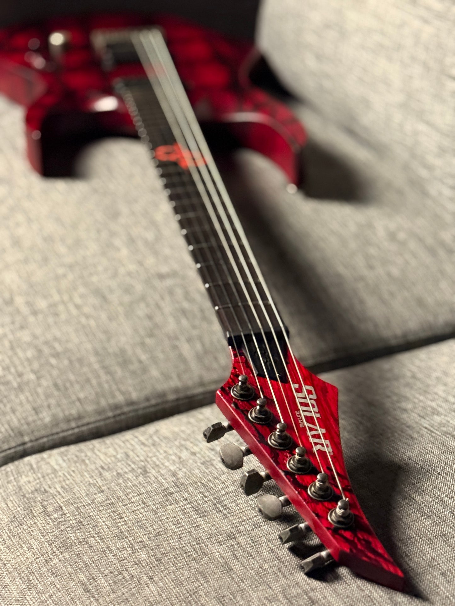 Solar Guitars A2.6 Canibalismo+ in Blood Red Open Pore with Blood Splatter IW21120562
