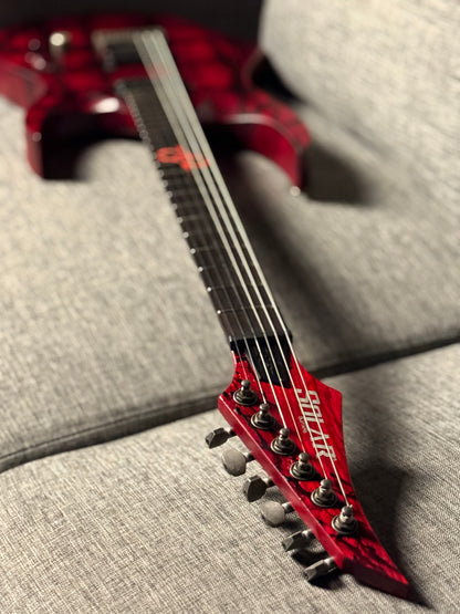 Solar Guitars A2.6 Canibalismo+ in Blood Red Open Pore with Blood Splatter IW21120562