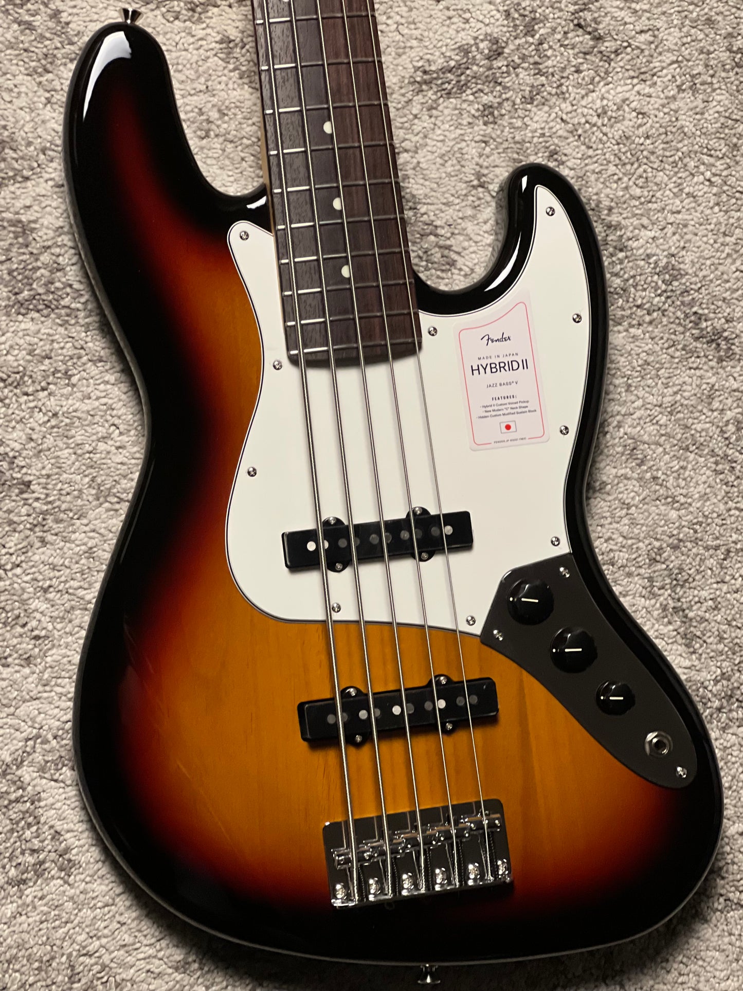 กีต้าร์ Fender Japan Hybrid II Jazz Bass V พร้อม RW FB สี Sunburst 3 สี