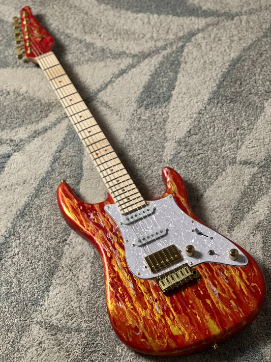 SLX X Dhatarattha Custom DST in Fire Shmear with Maple FB