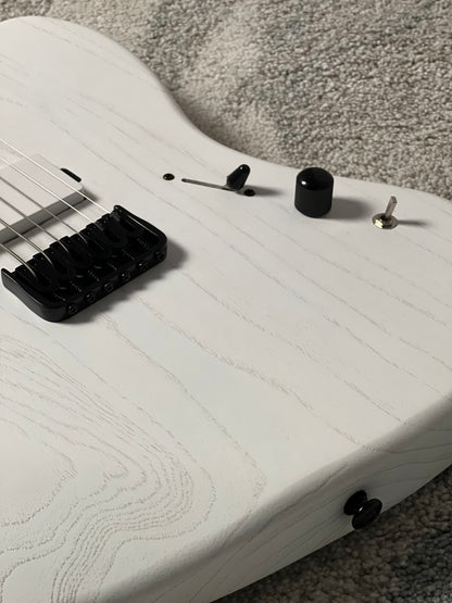 Soloking MJM-1 Custom Baritone HH with Wenge Neck in Open Pore White