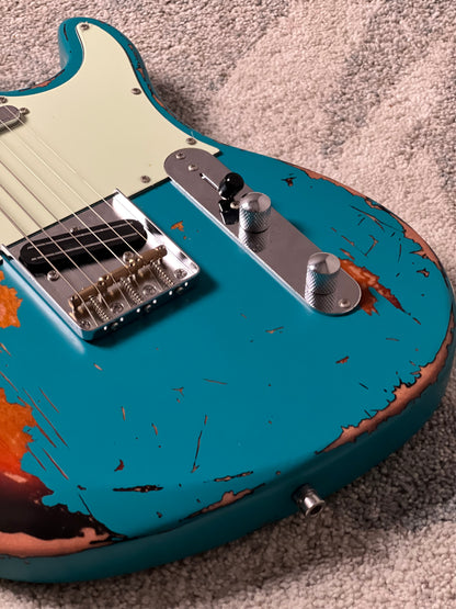 Dhatarattha Performance DTL in Christmas Spruce Over Sunburst with RW FB and Nitrocellulose Lacquer Relic