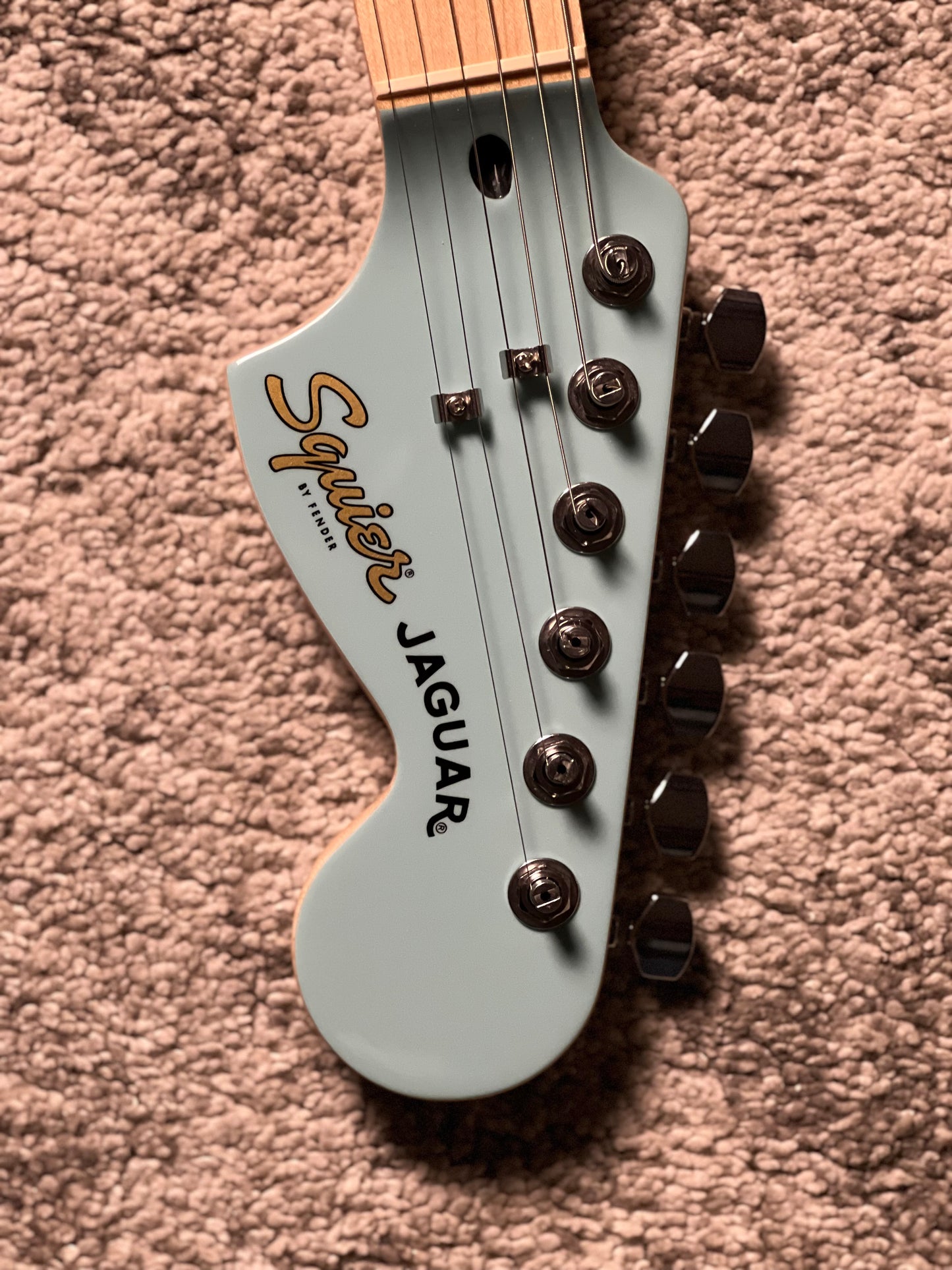 Squier FSR Affinity Series Jaguar with Maple FB in Daphne Blue