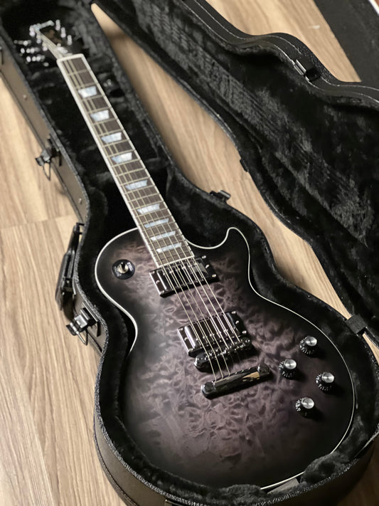 Gibson Les Paul Standard Modern Quilt Mark Morton in Translucent Ebony Burst Satin w/Case 229450272