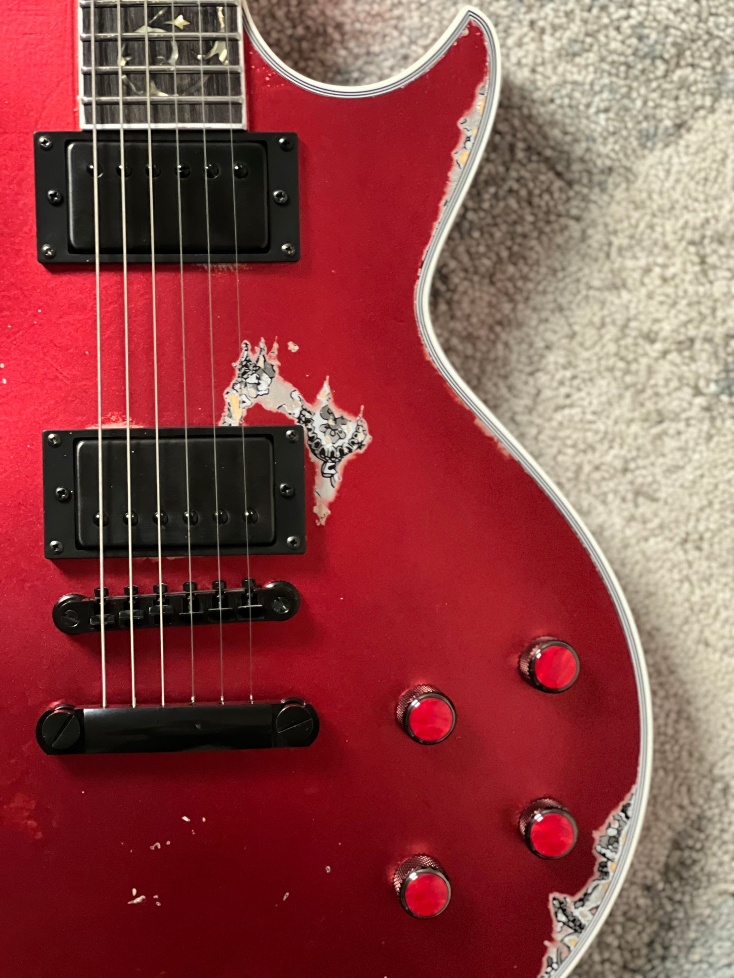 Dhatarattha Custom DLP in Candy Apple Red over Black Paisley