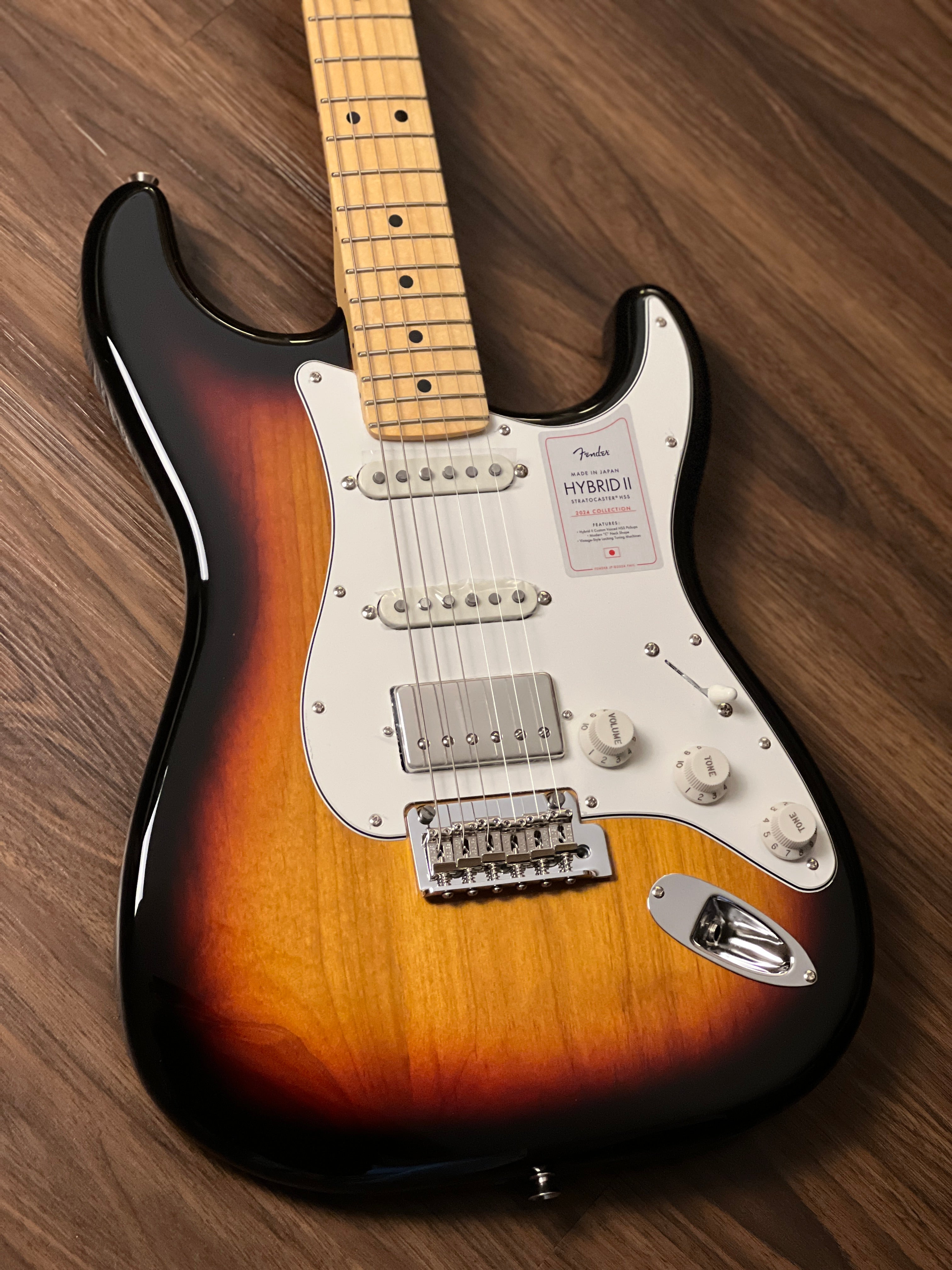 Fender Japan Hybrid II Stratocaster HSS with Maple FB in 3-Color Sunburst  JD23034003