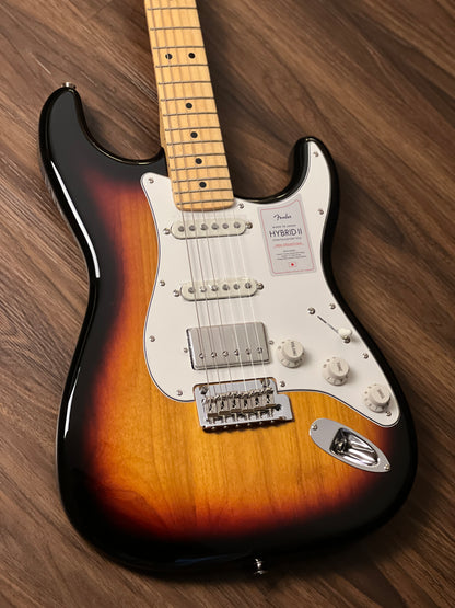 Fender Japan Hybrid II Stratocaster HSS with Maple FB in 3-Color Sunburst JD23034003