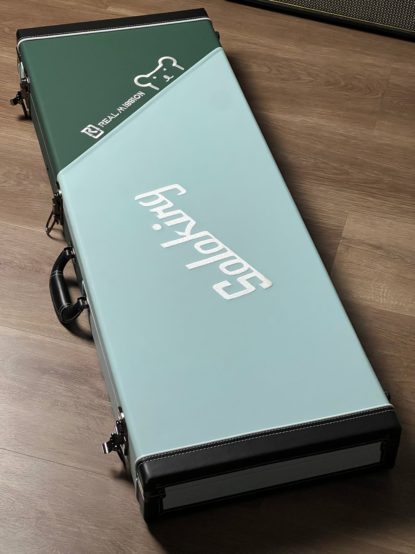 Soloking MS-1 Custom 24 HH Thinline Elite in Turquoise Wakesurf Limited Edition with Hardshell Case