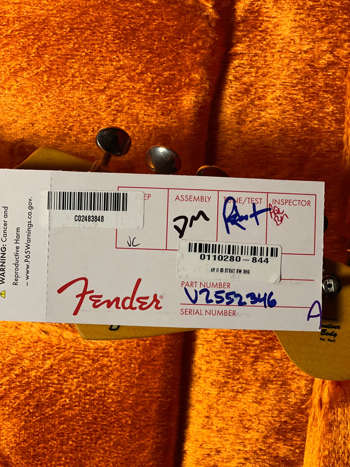 Fender American Vintage II 1965 Stratocaster with Round-Lam RW FB in Shoreline Gold