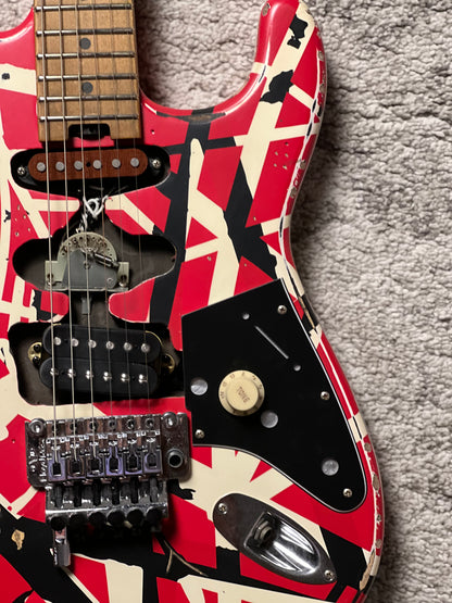 EVH Striped Series Frankenstein Relic - Red/Black/White EVH2202273