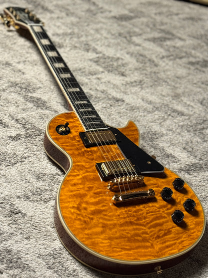 Epiphone Les Paul Custom Quilt in Transparent Amber Limited Edition