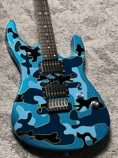 Dhatarattha Custom DST Artist Hand Paint "Blue Sparkle Camo"