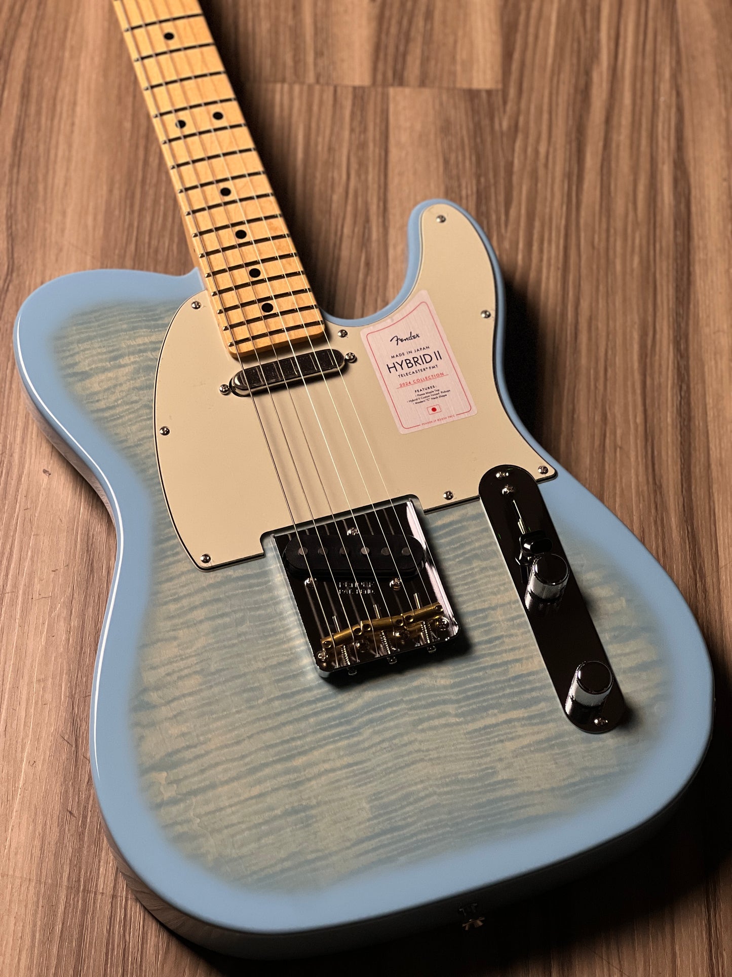 Fender Japan Hybrid II Telecaster With Maple FB In Celeste Blue JD24010486