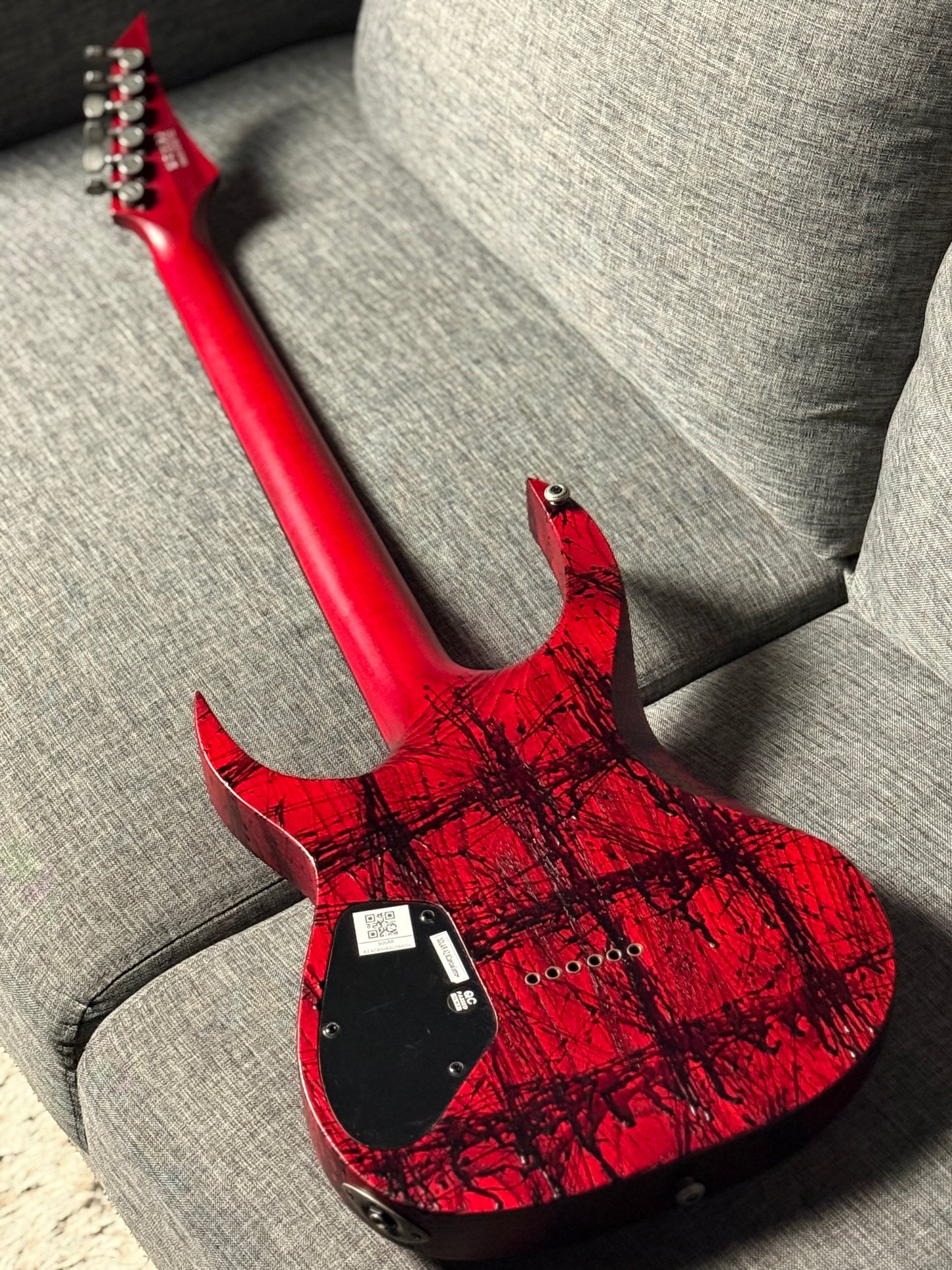 Solar Guitars A2.6 Canibalismo+ in Blood Red Open Pore with Blood Splatter IW21120562
