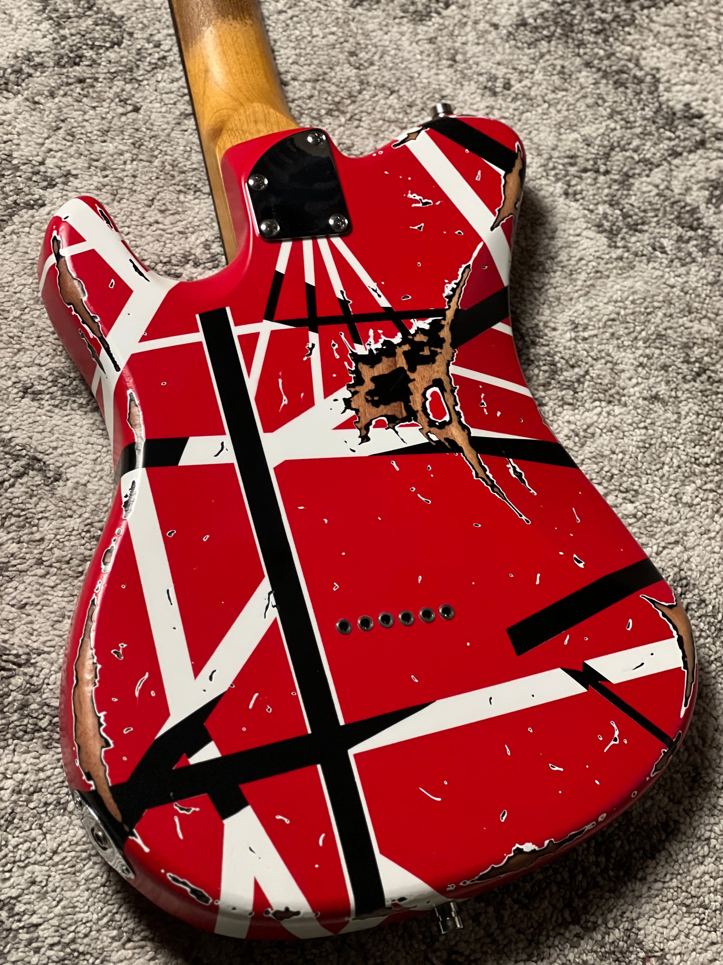 Dhatarattha Custom DTL in Red Black White Stripes with RW FB and Nitrocellulose Lacquer Relic