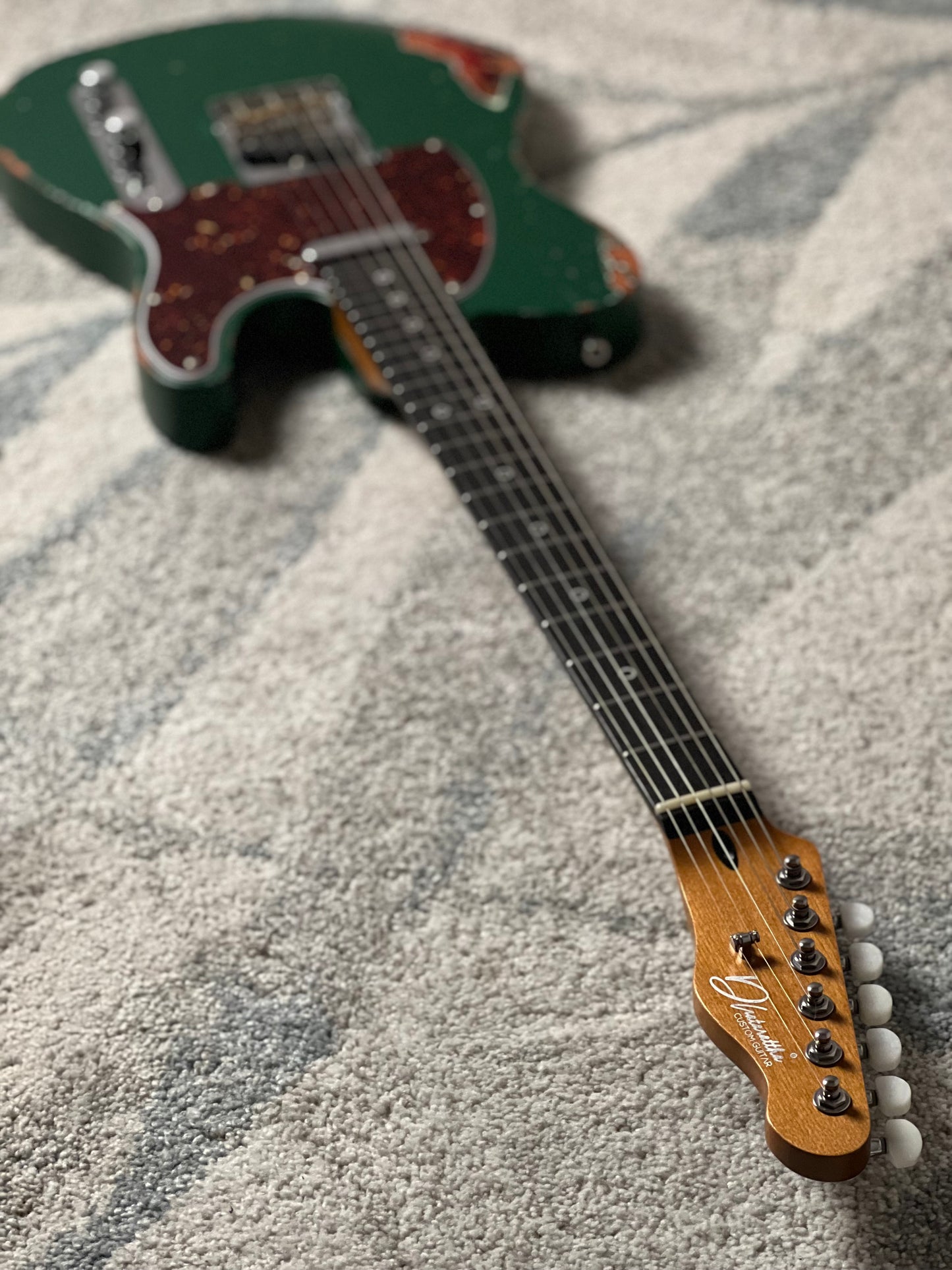 Dhatarattha Performance DTL in Sherwood Green Over Sunburst with RW FB and Nitrocellulose Lacquer