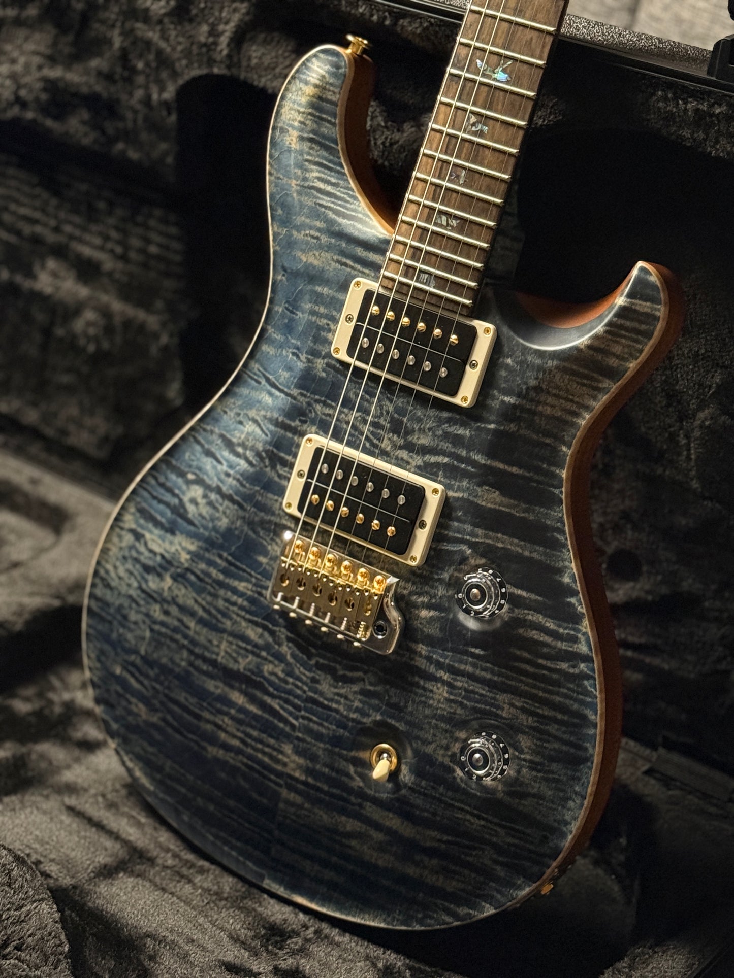 PRS Custom 24 Wood Library in Faded Whale Blue with Satin Stained Neck 0410573
