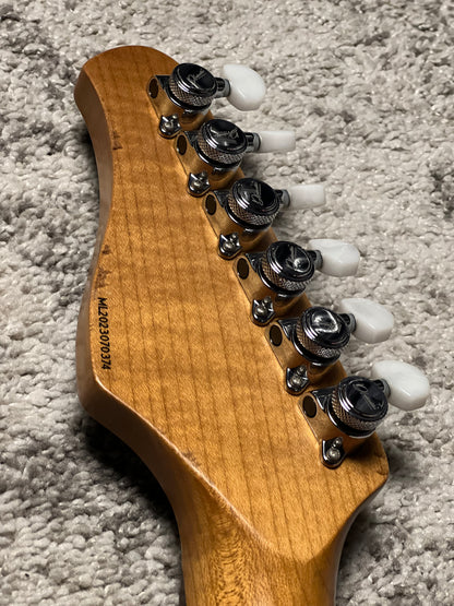 Dhatarattha Performance DST HSS in Godwood Green over Black Paisley with RW FB and Nitrocellulose Lacquer Relic