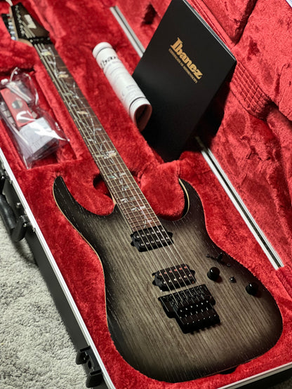Ibanez J Custom RG8620AH-AGF in Anvil Gray Burst Flat w/Case F2533769
