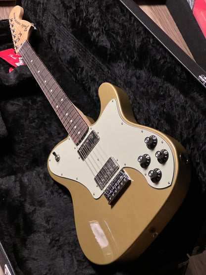 Fender Chris Shiflett Telecaster Deluxe with Case in Shoreline Gold MX22072937