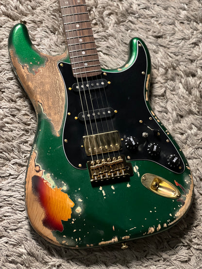 SLX Hawk Antique in Sherwood Green Metallic Over Sunburst with Gold Hardware Nitrocellulose Lacquer