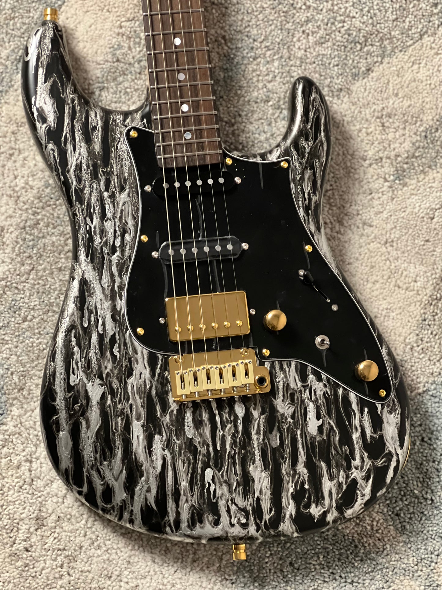 SLX X Dhatarattha Custom DST in Black Shmear with Rosewood FB