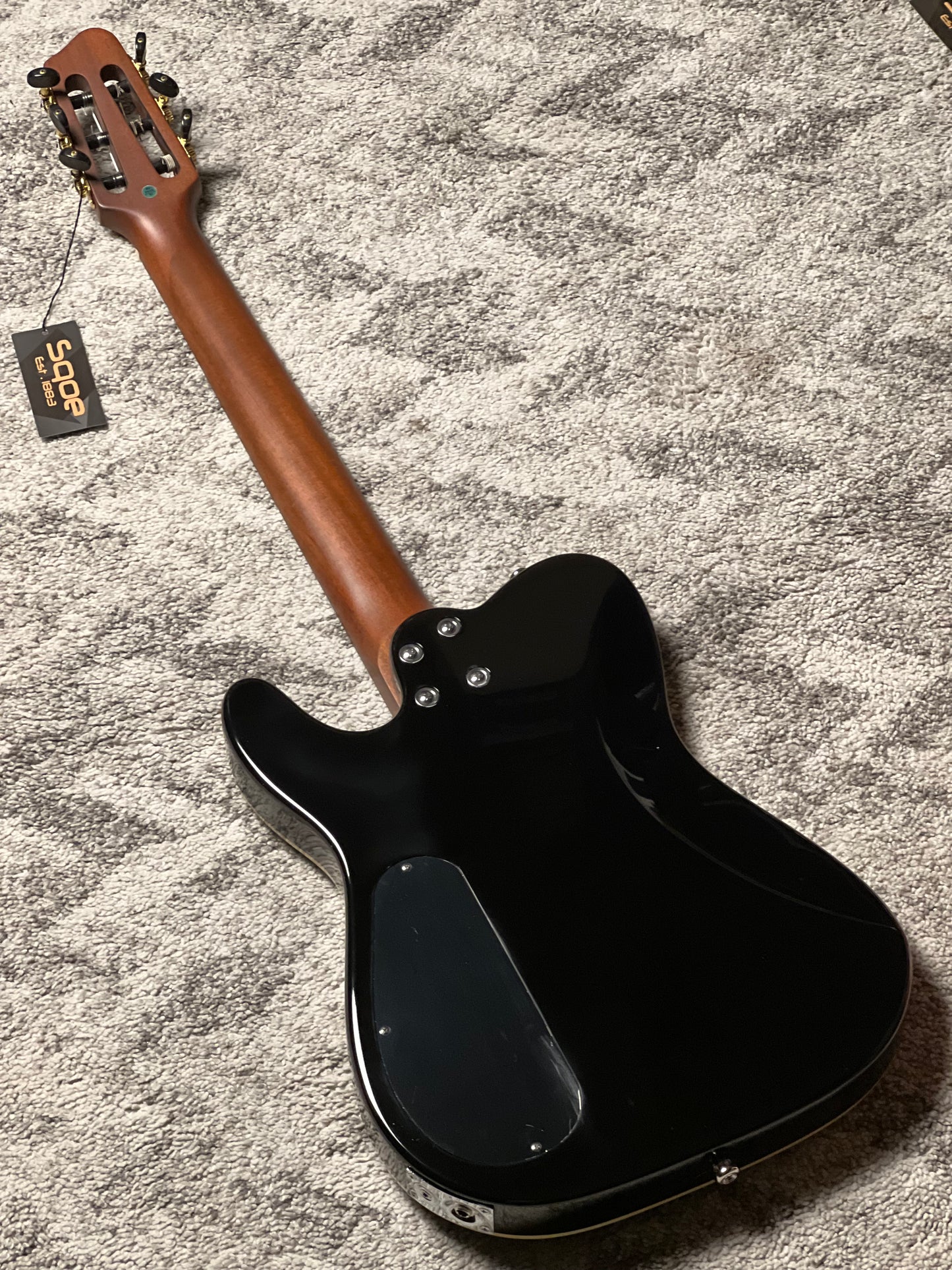 SQOE Spain SEGD-600 Nylon Electric Guitar with Piezo in Aurora Black