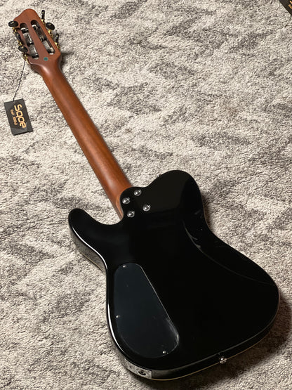 SQOE Spain SEGD-600 Nylon Electric Guitar with Piezo in Aurora Black
