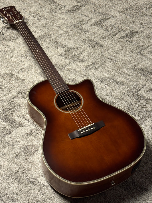 Cort Essence ES-GA4-BRSG Grand Auditorium Special Acoustic Guitar, Brown Burst Semi-Gloss