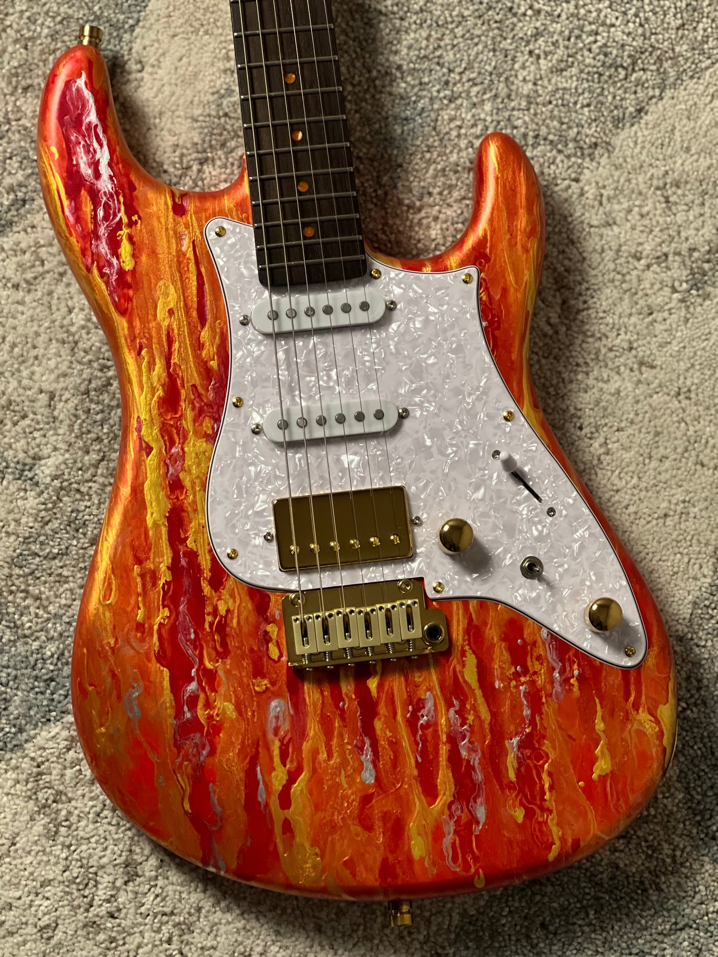 SLX X Dhatarattha Custom DST in Fire Shmear with Rosewood FB
