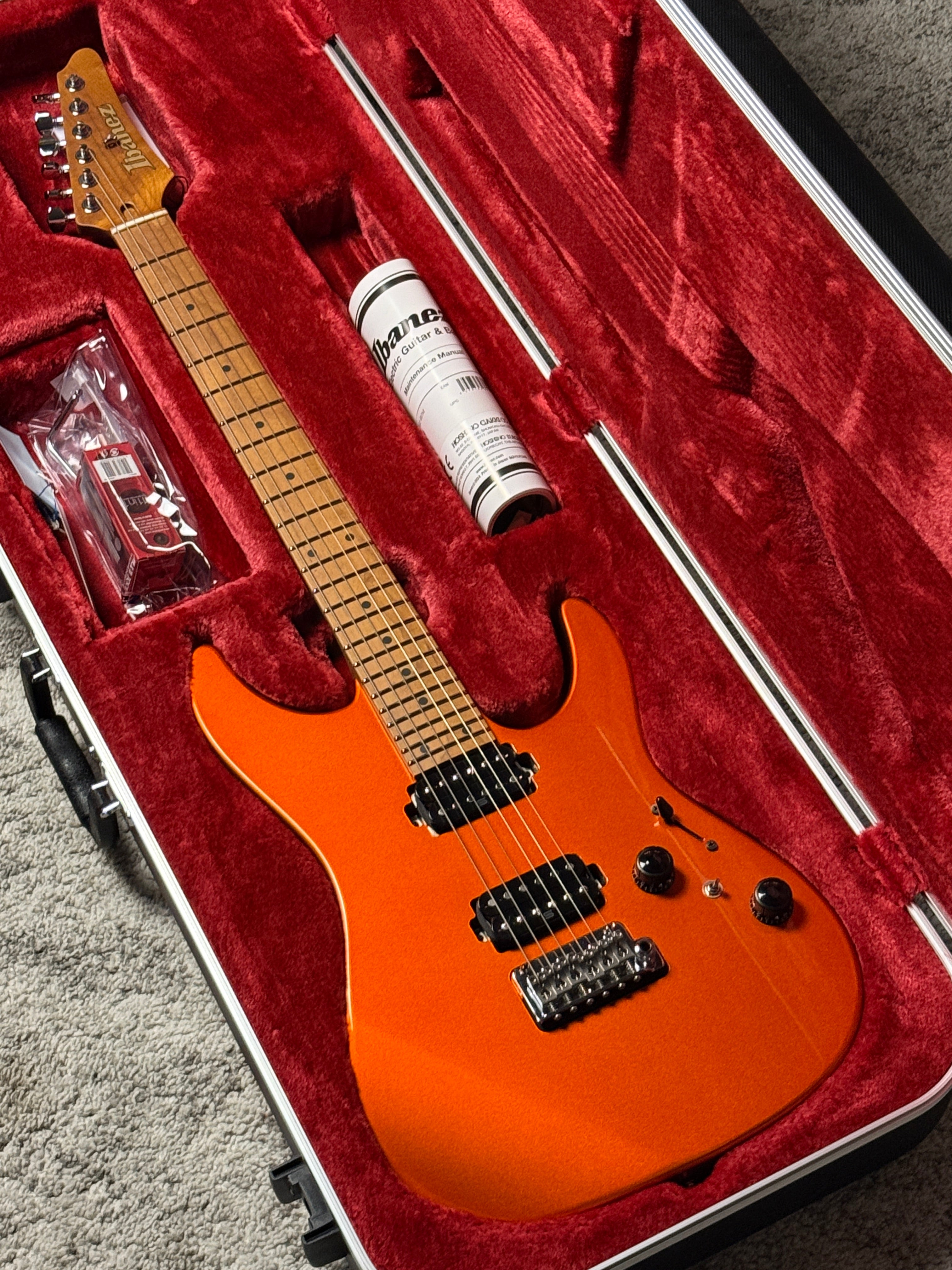Ibanez Prestige Japan AZ2402-ROM in Orange Roadster Metallic