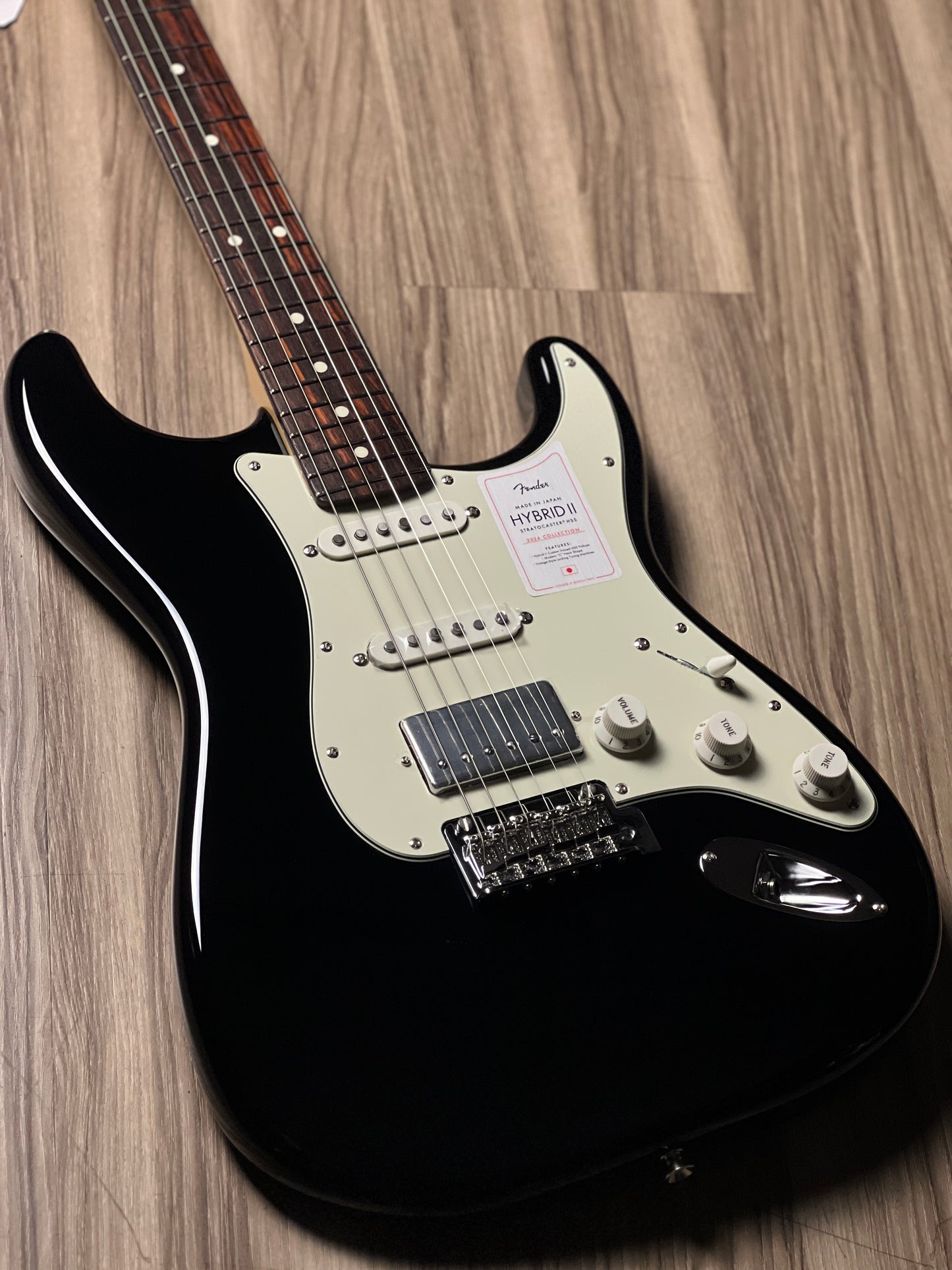 Fender Japan Hybrid II Stratocaster HSS with Rosewood FB In Black JD24000772