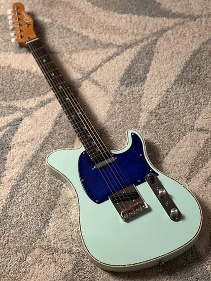 Dhatarattha Custom DTL in Sonic Blue with Rosewood FB and Blue Quilt Pickguard