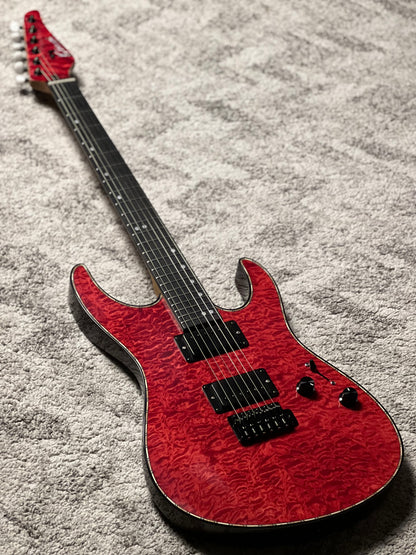 Dhatarattha Custom DST HH Quilt in Transparent Red with Rosewood FB