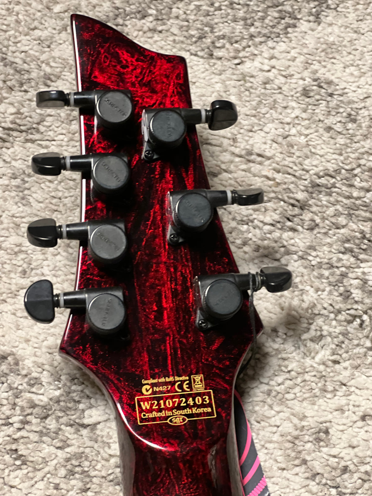 Schecter C-7 MS Silver Mountain in Blood Moon W21072403