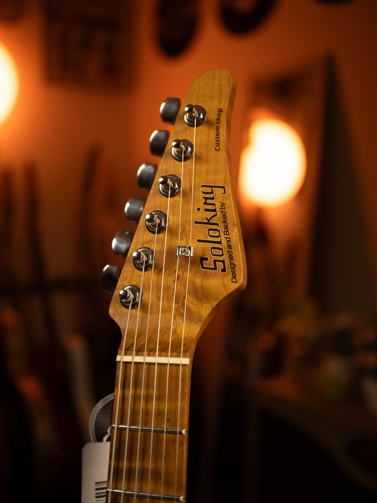 Soloking MS-1 Classic Flat Top FMN Roasted Flame Maple Neck in Jeans Pacific Blue