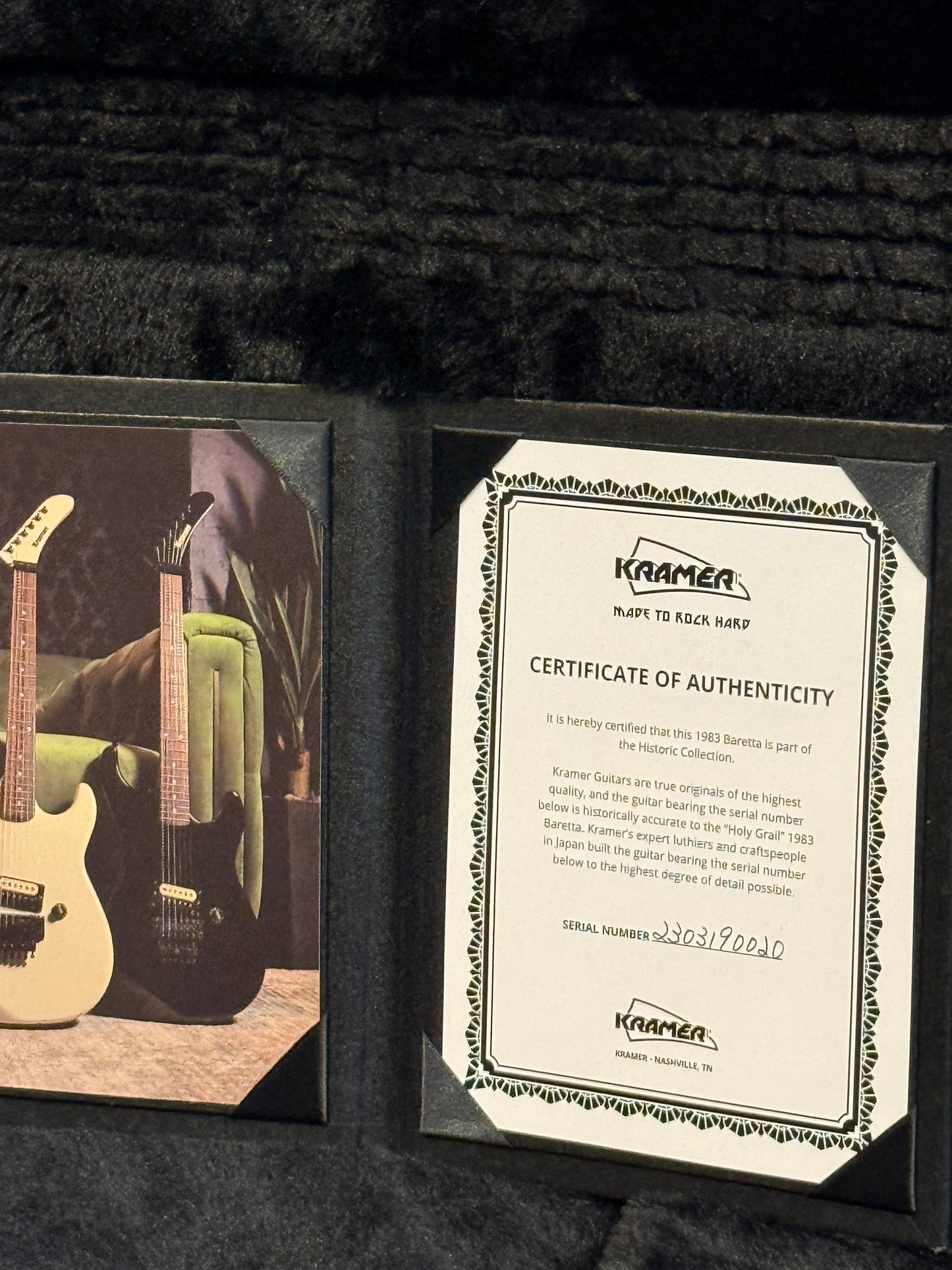 Kramer 1983 Baretta Reissue with Rosewood FB in Ebony (Including Hard Case)