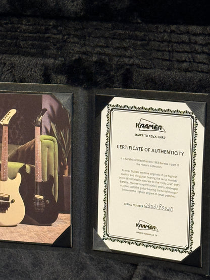 Kramer 1983 Baretta Reissue with Rosewood FB in Ebony (Including Hard Case)