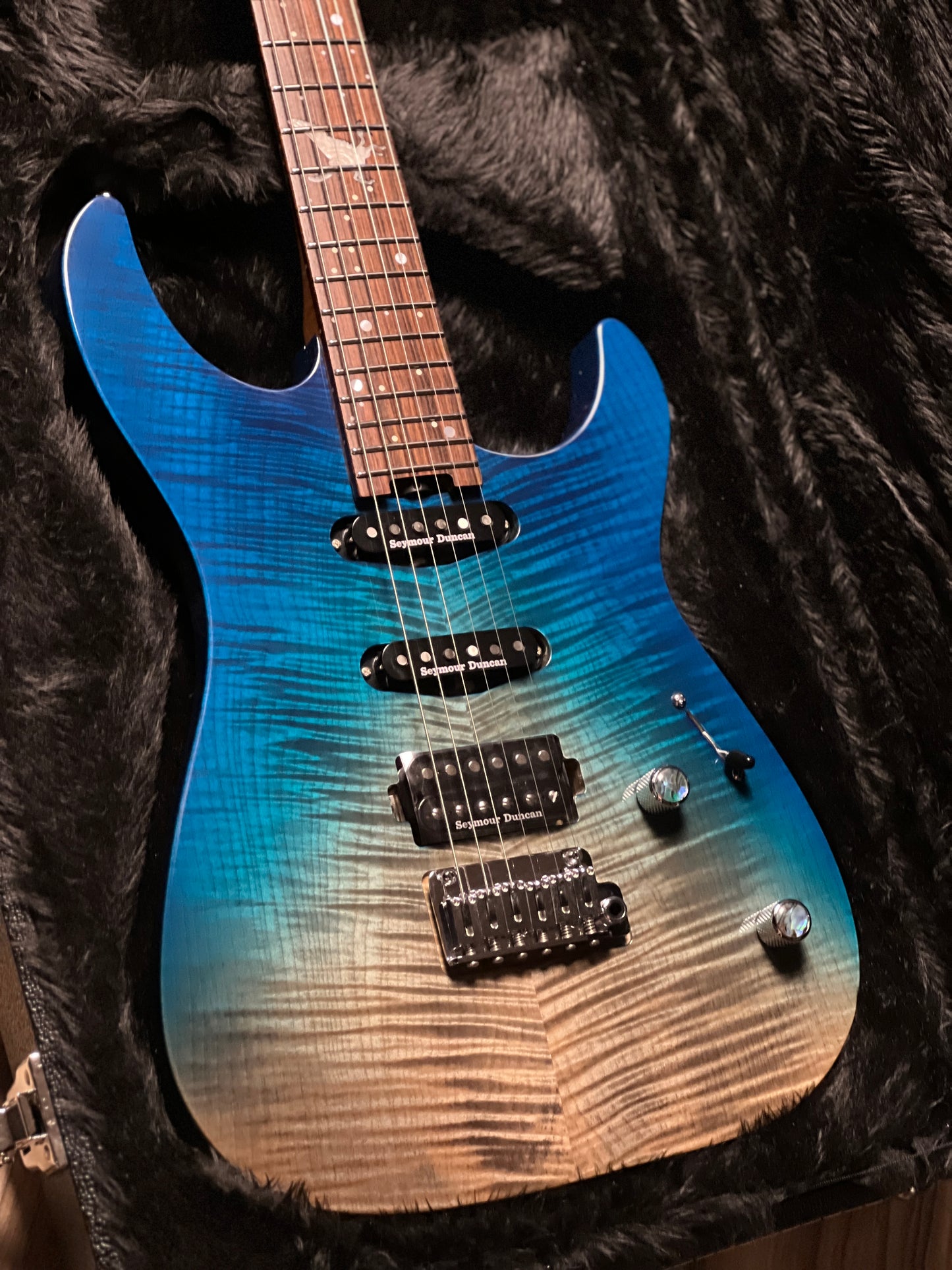 Shijie JF-PEGASUS 22 HSS Custom Shop in Transparent Blue Burst 2416
