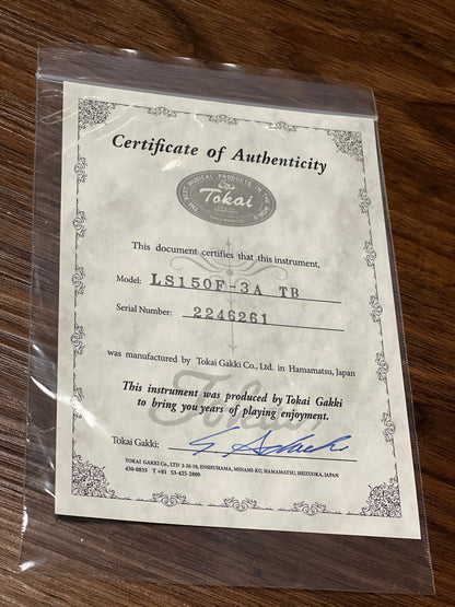 Tokai Love Rock LS-150F-3A TB Premium Series Japan with Solid Flamed Maple Top in Tea Burst 2246261