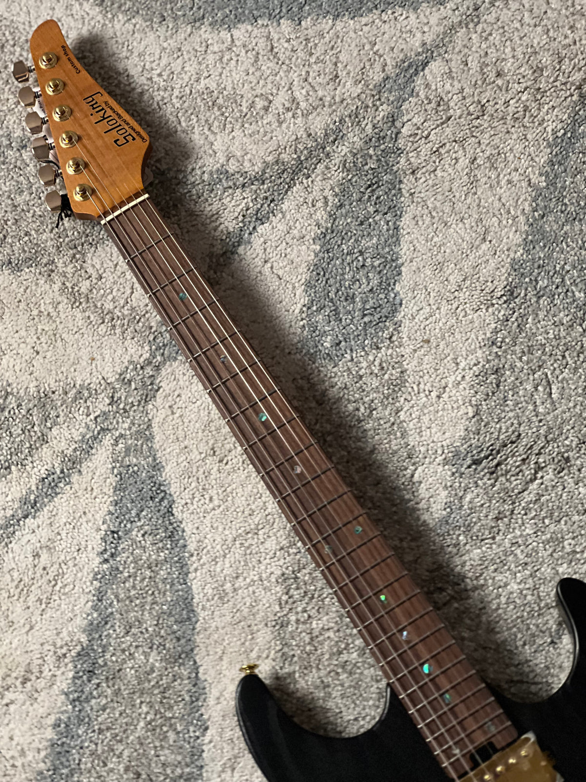 Soloking MS-1 Custom 24 HH Ash Gold Hardware in Open Pore Matte Black Limited Edition