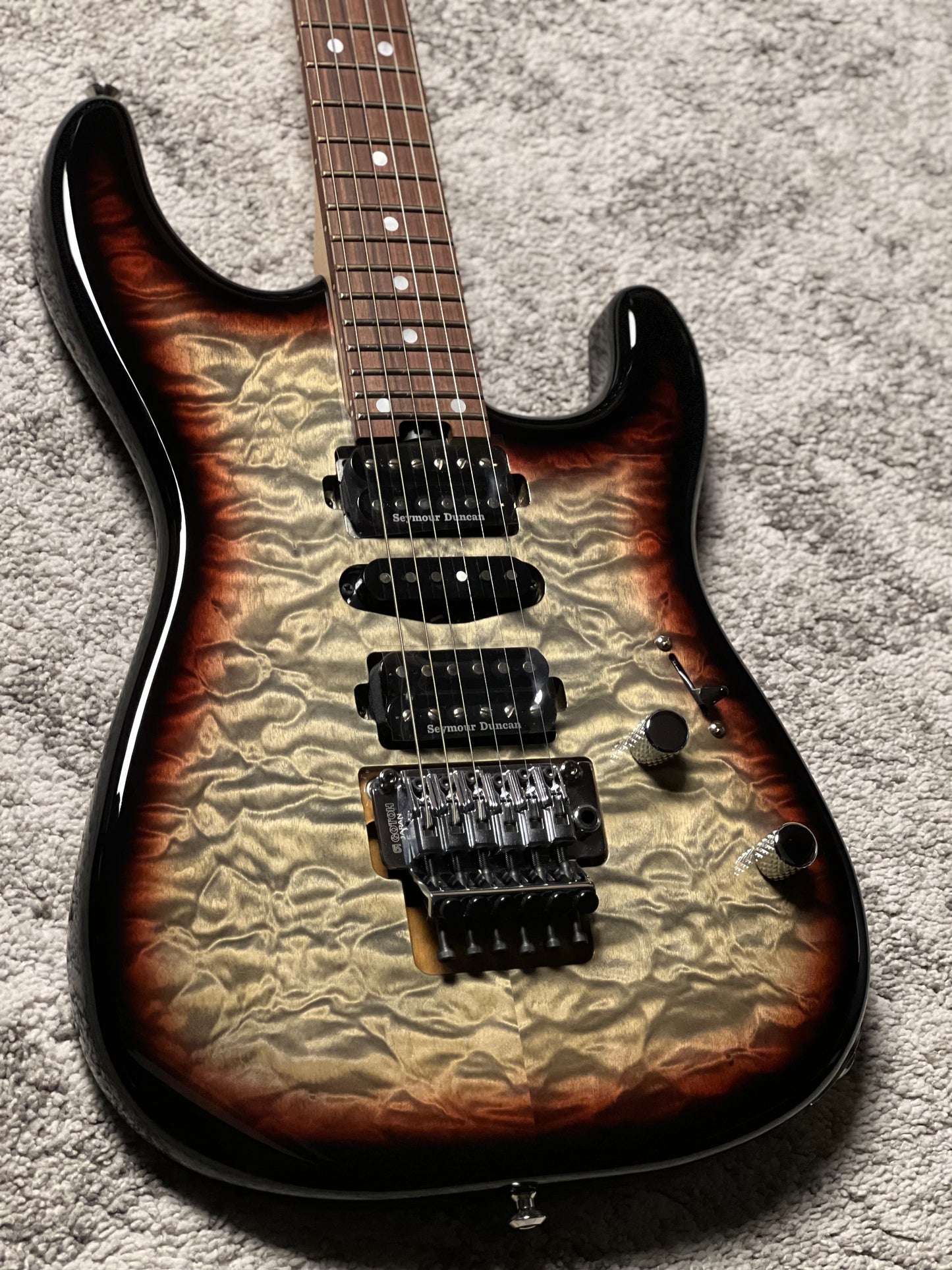 Charvel MJ SD1 24 HSH w/Floyd Rose, PF FB in Midnight Glow JDC2300306