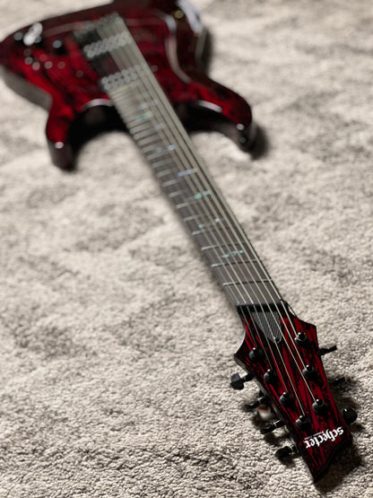 Schecter C-7 MS Silver Mountain in Blood Moon W21072403