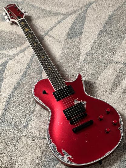 Dhatarattha Custom DLP in Candy Apple Red over Black Paisley