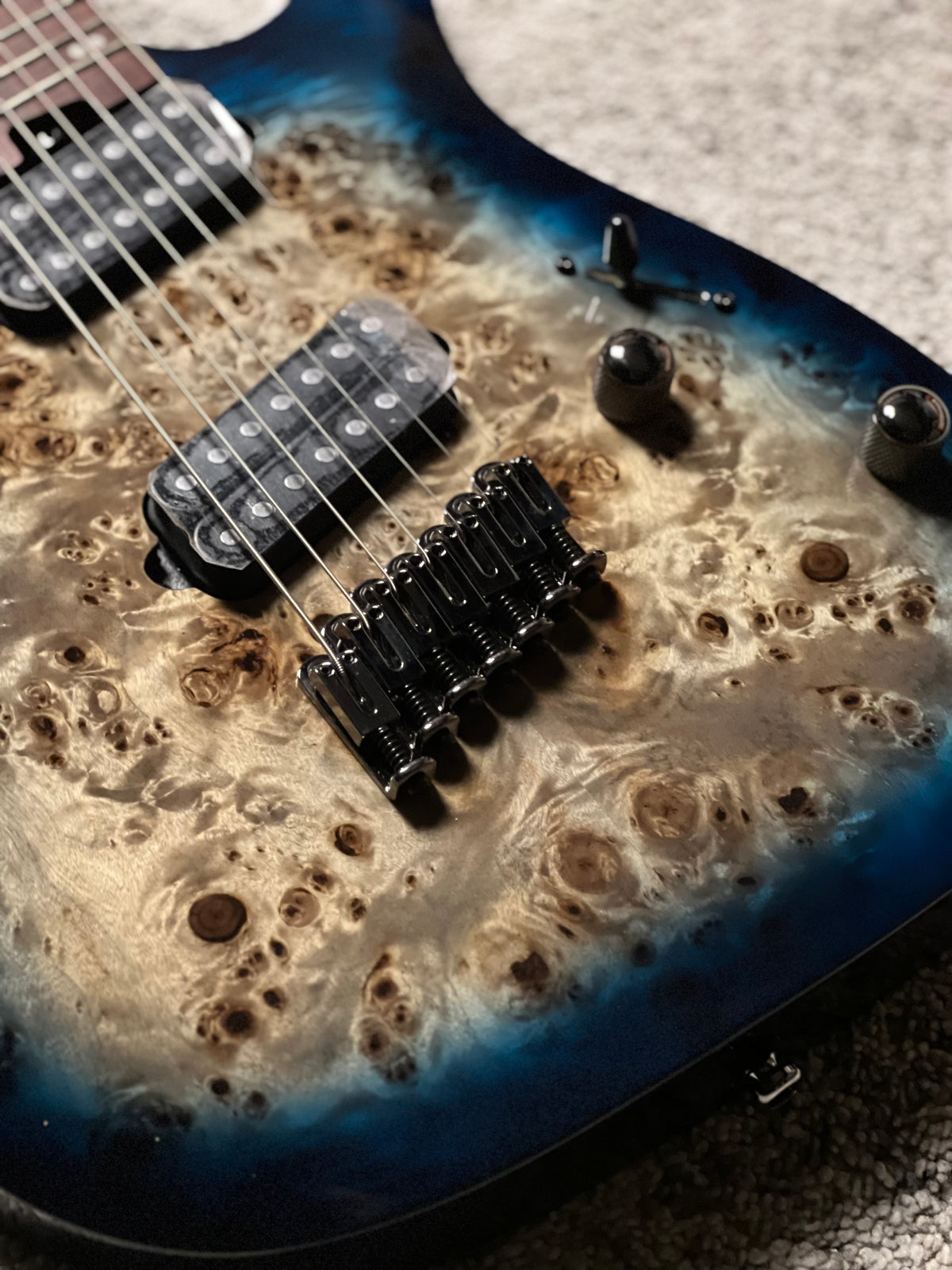 Ibanez RGMS7PB-CBS 7-String in Cosmic Blue Starburst