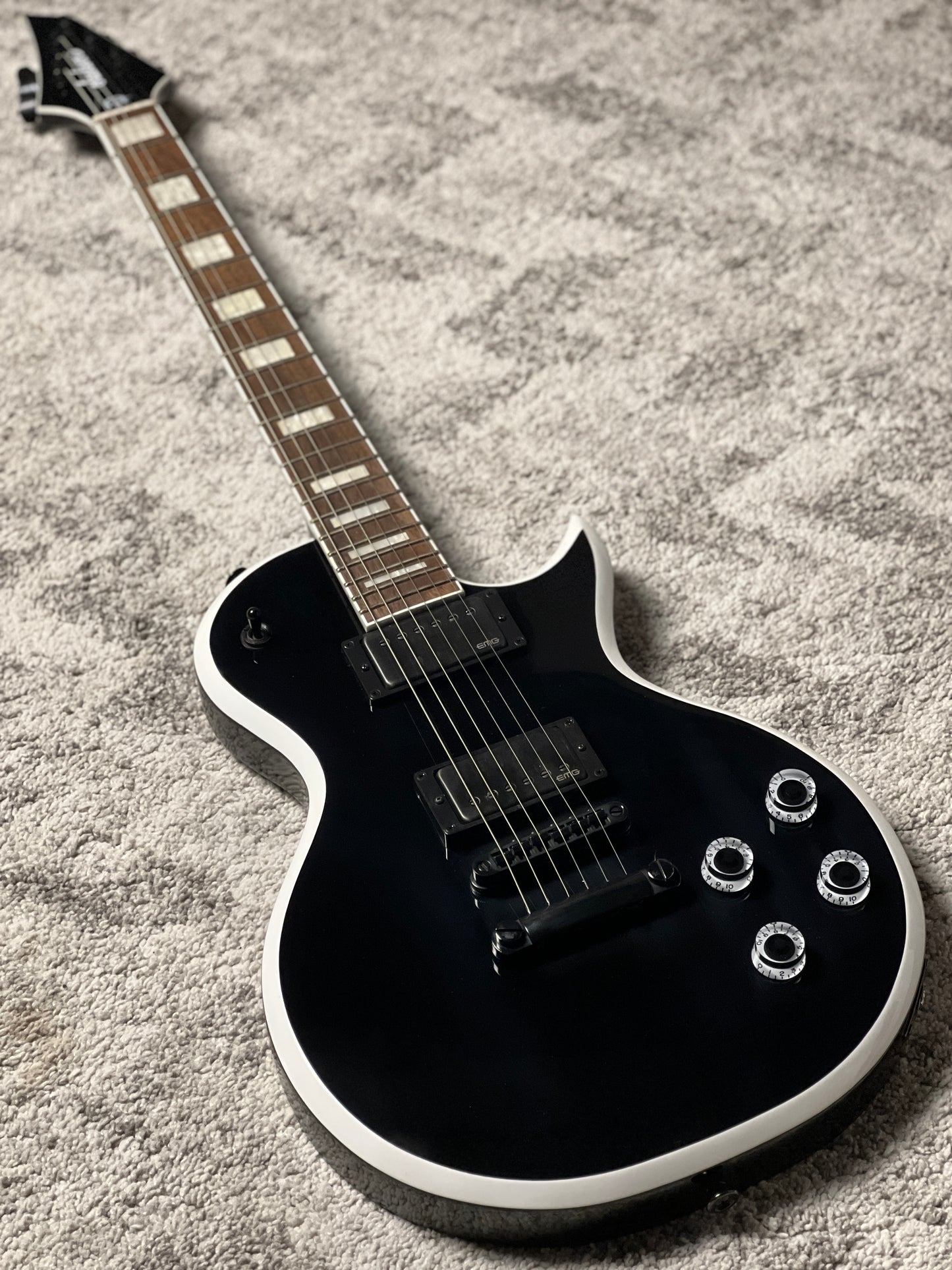 Jackson X Series Signature Marty Friedman MF-1 with Laurel FB in Gloss Black with White Bevels